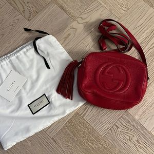 Gucci disco soho bag in red authentic with tag